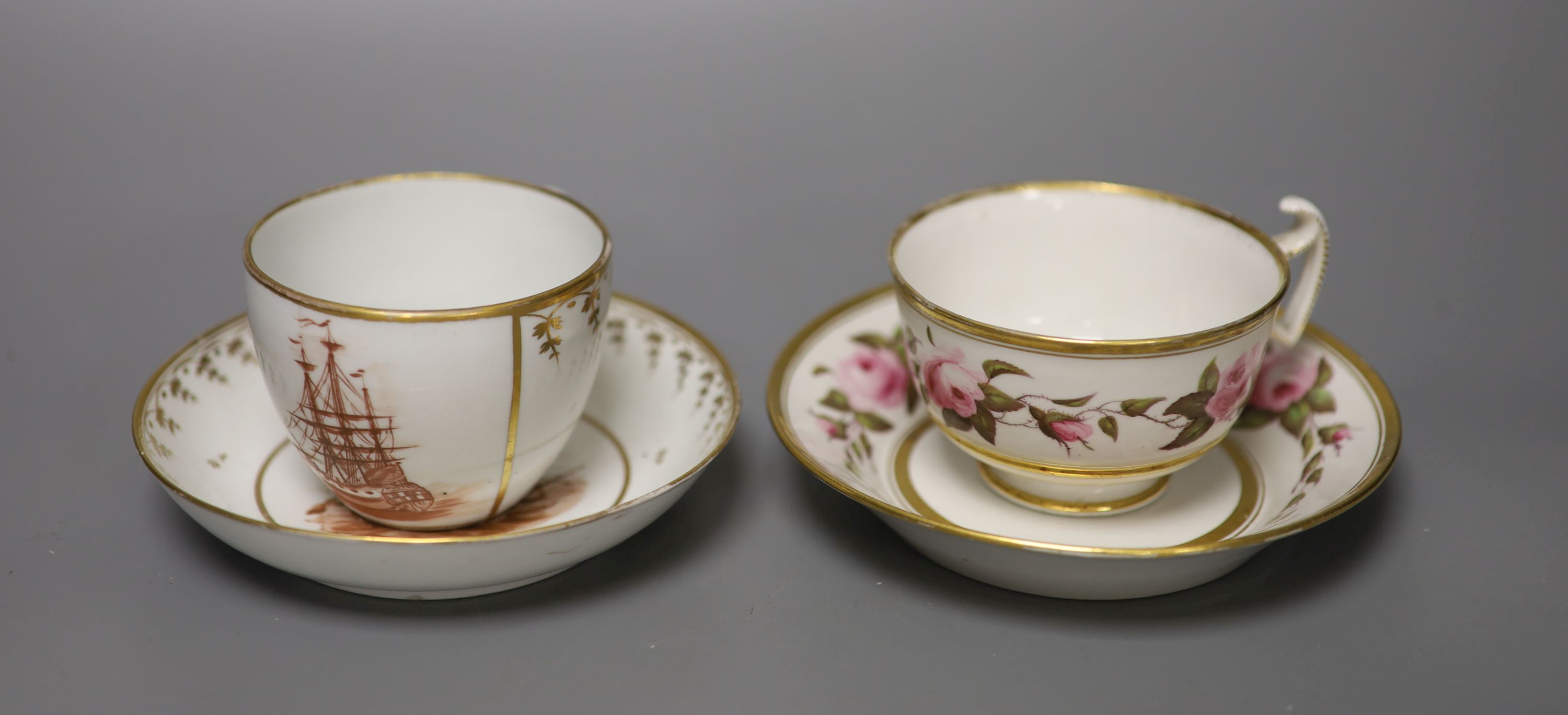 A Flight Barr and Barr Worcester teacup and saucer,